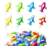 Mini linterna con forma de cohete, 48 unidades, multicolor, mini llavero, linterna, llavero, linterna, regalo de cumpleaños infantil (24 luces blancas + 24 luces de colores)