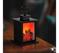 Mini linterna de chimenea, luz decorativa de chimenea de chimenea eléctrica sin envejecimiento, lámpara de chimenea de linterna de chimenea para la batería para decoración del hogar adorno de Navidad