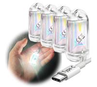 Mini linterna LED, recargable, impermeable, llavero EDC pequeña linterna LED para camping, lámpara magnética portátil de palo pequeño (4 unidades, blanco)