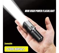 Mini linterna LED XHP50, linterna recargable de 1500lm, potente linterna que se puede apagar con un solo clic, iluminación exterior