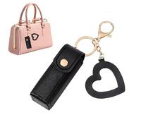 Mini Lipstick Storage Bag - PU Leather Travel Case with Love Pendant