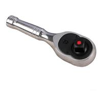 Mini llave de trinquete de 72 dientes, 1/2 pulgada, mango de acero al cromo vanadio para reparación de automóviles, herramienta de enchufe compacta con interruptor reversible para spa apretado (plata)