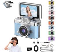 Mini llavero cámara digital retro mini cámara de video digital pequeña cámara corporal 1080P FHD grabación con pantalla IPS de 0.96 pulgadas con 6 filtros retro formato AVI, ideal para transferencia