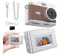 Mini llavero con cámara digital 1080P, cámara retro pequeña ultraportátil de 32 GB, tarjeta de 6 filtros, grabadora de video para viajes, estudio, camping, fiesta, broche de presión, cámara vintage
