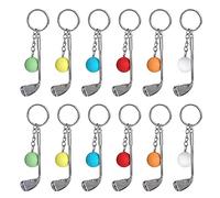Mini Llavero de Bolas de Golf de Metal - Llaveros Creativos para Amantes de Clubes Deportivos - 12 Piezas (6 Colores)