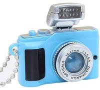 Mini llavero de cámara con linterna, bolsa de sonido, colgante de teléfono, llavero de coche para mujeres y hombres, llavero de coche, Azul, Mini