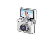 Mini Llavero de cámara con Pulgar de 1080P, cámara Digital Retro, Foto HD, Viaje al Aire Libre con Pantalla, Compatible con Tarjeta de Memoria for niños(Camera Add 16G,LK027 White)