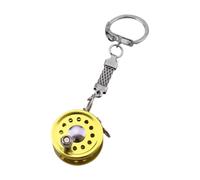Mini llavero de carrete de pesca de metal - colgante decorativo de carrete de carrete de pesca de 2 a 3 pulgadas con superficie lisa, colgante de pesca de aleación con cierre de bolsa, c, Siehe