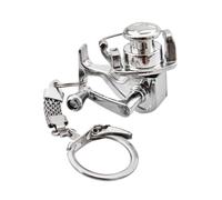 Mini llavero de carrete de pesca de metal - colgante decorativo de carrete de carrete de pesca de 2 a 3 pulgadas con superficie lisa, colgante de pesca de aleación con cierre de bolsa, a, Siehe