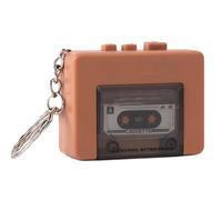 Mini llavero de grabadora de cinta retro con reproductor de microcasete, llavero con cinta de música, micro colgante T0W3