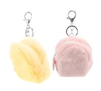 Mini Llavero de Monedero Lindo de Peluche, 2 Piezas | Llavero Metálico, para Llaves y Auriculares, Estilo Kawaii, Apto para Niñas y Mujeres