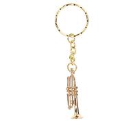Mini llavero de trompeta adornos de instrumento musical de latón para regalos artesanales