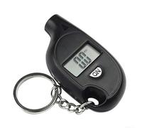 Mini llavero digital de medidor de presión de neumáticos con pantalla LCD para una fácil lectura y pruebas precisas de presión de neumáticos de automóvil (negro)