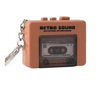 Mini llavero grabador de cinta retro - Grabadora de voz de 40 segundos y reproductor de música con diseño de casete vintage, colgante de grabación de sonido portátil para mochilas, regalos y bolsos |