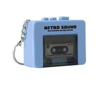 Mini llavero grabador de cinta retro - Grabadora de voz de 40 segundos y reproductor de música con diseño de casete vintage, colgante de grabación de sonido portátil para mochilas, regalos y bolsos |