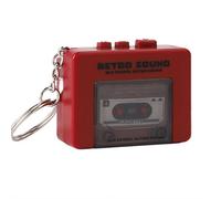 Mini llavero grabador de cinta retro, grabadora de voz de 40 segundos y reproductor de música con diseño de casete vintage, colgante de grabación de sonido portátil para mochilas, regalos y bolsos, 5