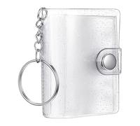Mini llavero para fotos, álbum de fotos de bolsillo, organizador de tarjetas transparente con 24 compartimentos, soporte transparente para fundas, accesorios de exhibición de recuerdos, selección de