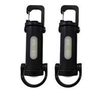 Mini llavero recargable USB-C con 6 modos de luz, brillo LED COB, diseño impermeable para senderismo, camping y uso de emergencia, paquete de 2 unidades negro y negro