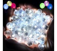 Mini Luces de Globos LED 100 Piezas Mini Luces LED para Globos Blanco Luz Lámpara para Cumpleaños, Bodas, Halloween, Navidad, Año Nuevo