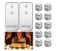 Mini Luces LED Sumergibles 10pcs, Mini Luz LED Impermeable Blanco Cálido, Luces para Belenes con 2 Control Remoto, Iluminación de Piscina Inalámbrica para Acuario Spa Jarrón Estanque Fiesta Boda