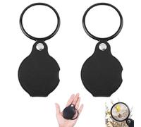Mini Lupa De Bolsillo Plegable 20x, 2 Unidades De Lupa De Mano Compacta Con Cristal Óptico Y Funda De Piel, Pequeña Lupa Portátil Para Lectura, Viajes Y Pasatiempos