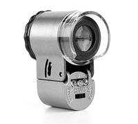 Mini lupa de microscopio de luz UV LED 50X, lupa Jewlery, lupa de identificación del detector de reparación, lupa ajustable multifuncional de mano