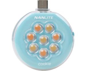 Mini luz LED de galleta Nanlite (azul cian)
