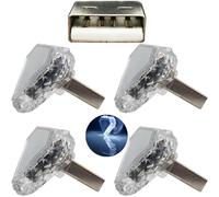 Mini luz Nocturna USB CTRICALVER USB Triangular (táctil) Blanco 4Pcs 5V/1A wit luz Emergencia luz Ambiental para Coche Material PC Adecuado para Varios enchufes USB como Bancos energía y Coches