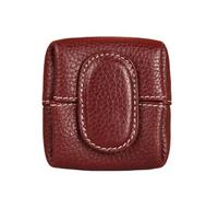 Mini Lychee Pattern Coin Purse, Solid Color Buckle Key Earphone Storage Bag, Casual Change Pouch for Daily Use (Wine Red)