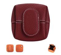 Mini Lychees Coin Purse, Solid Color Small Top Grain Leather Wallet Pouch Keys, for Travel,Daily Use,Casual Change Pouch (Coffee)