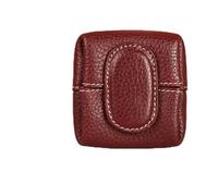 Mini Lychees Pattern Coin Purse, Women Japanese Small Change Holder Pouch Wallet,Portable Leather Storage Bag Buckle Key (Wine Red)