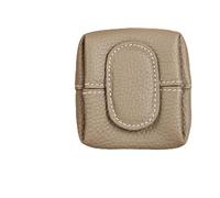 Mini Lychees Pattern Coin Purse, Women Japanese Small Change Holder Pouch Wallet,Portable Leather Storage Bag Buckle Key (Brown)