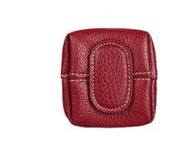 Mini Lychees Pattern Coin Purse, Women Japanese Small Change Holder Pouch Wallet,Portable Leather Storage Bag Buckle Key (Burgundy)