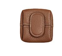 Mini Lychees Pattern Coin Purse, Women Japanese Small Change Holder Pouch Wallet,Portable Leather Storage Bag Buckle Key (Coffee Brown)
