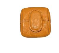Mini Lychees Pattern Coin Purse, Women Japanese Small Change Holder Pouch Wallet,Portable Leather Storage Bag Buckle Key (Tangerine Orange)