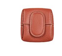 Mini Lychees Pattern Coin Purse, Women Japanese Small Change Holder Pouch Wallet,Portable Leather Storage Bag Buckle Key (Deep Red)