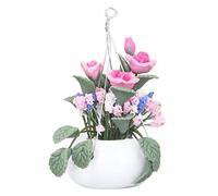 Mini Maceta Accesorio para casa de muñecas en Miniatura, Modelo a Escala 1:12, vívido, Exquisito, Arcilla no tóxica, Alambre de Hierro, cerámica, Colores Brillantes para