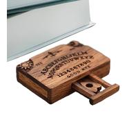 Mini madera Spirit Board, pequeño Talking Decor Game, tablero compacto de adivinación con tabla, grabado de madera Telling Tool, Spirit Boards Vintage Design, Party Home Decor for Family