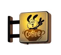 Mini Magnetic Coffee Shop Refrigerator Decor,Cute Cat Refrigerator Magnet with Warm Ambiance Light,Retro Neon Sign Fridge Magnets for Kitchen Home Office Dorm Coffee Lovers