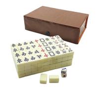 Mini Mahjong Mah Jongg Juego de 144 fichas | Cubo de almacenamiento Majiang tamaño viaje clásico Majong Majong Suministros de Portátil Chino Estrategia de Mesa Tradicional