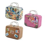Mini Maleta De 3 Piezas, Linda Caja De Lata Portátil, Caja De Regalo Creativa para Dulces De Boda, Adecuada para Guardar Pestañas Postizas, Uñas, Cortaúñas, Etc.