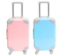 Mini Maleta de Juguete, 2 Piezas realistas Que se Pueden Abrir con Ruedas de Varilla de tracción para muñecas niñas, Estilo 1