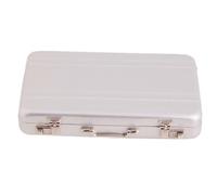 Mini maletín para tarjetas de identificación con forma de maleta, caja para tarjetas de visita, equipaje, Plateado, S, Compacto