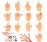 Mini Manos 13 Piezas Pequeñas Manos Set Mini Manos Dedo Muñecas Elásticas | Interesante Mini marionetas de dedo duradero pequeño artículo de broma Mini mano para gatos, mascotas, juegos fiesta