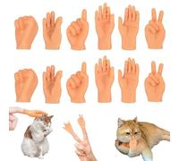 Mini manos 16 piezas pequeñas manos set mini manos marionetas de dedo interesante mini marionetas de dedo duradero pequeño artículo de broma mini manos para gatos, mascotas, juegos de fiesta
