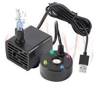Mini máquina antiniebla USB USB 5V Bomba de agua de la bomba de agua con 4 luces LED y taza de succión Cabras de niebla negra ajustable Nebulador para fuentes interiores o al aire libre, uso de funci