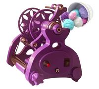 Mini Máquina Bobinadora De Hilo Rueda Giratoria Eléctrica 4oz/120g For Pelo Lana Perro Conmutación Hacia Adelante/atrás Husillo Eléctrico Doméstico Portátil For Artes De Fibra Tejer DIY(Purple)