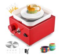 Mini Máquina de Alfarería Eléctrica, Couleeur 2000RPM Velocidad con Ajustable Rueda de Cerámica, 6.5/10CM Kit Ceramica con Cubeta Extraíble y Herramientas para Tiendas de Bricolaje de Alfarería