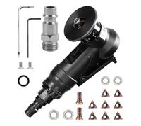 Mini máquina de biselado neumática, 30000 rpm máquina biseladora de aire de arco de 45 grados con entrada de aire de 1/4 pulgadas para recortar chaflán y desbarbado (insertos 8C + 4 rodamientos)