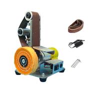Mini máquina de correa eléctrica en miniatura Vertical de escritorio multifuncional, máquina pulidora DIY, amoladora de ángulo fijo,Bajo nivel de ruido(Set3)